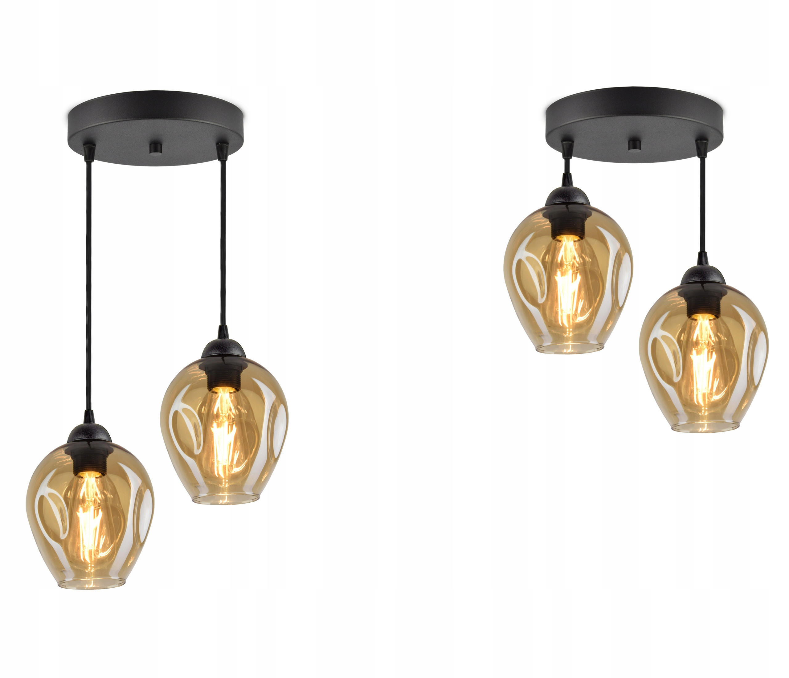 PENDELLEUCHTE Hegel - Transparent/Schwarz, Glas/Metall (30/30/80cm) - kiki design
