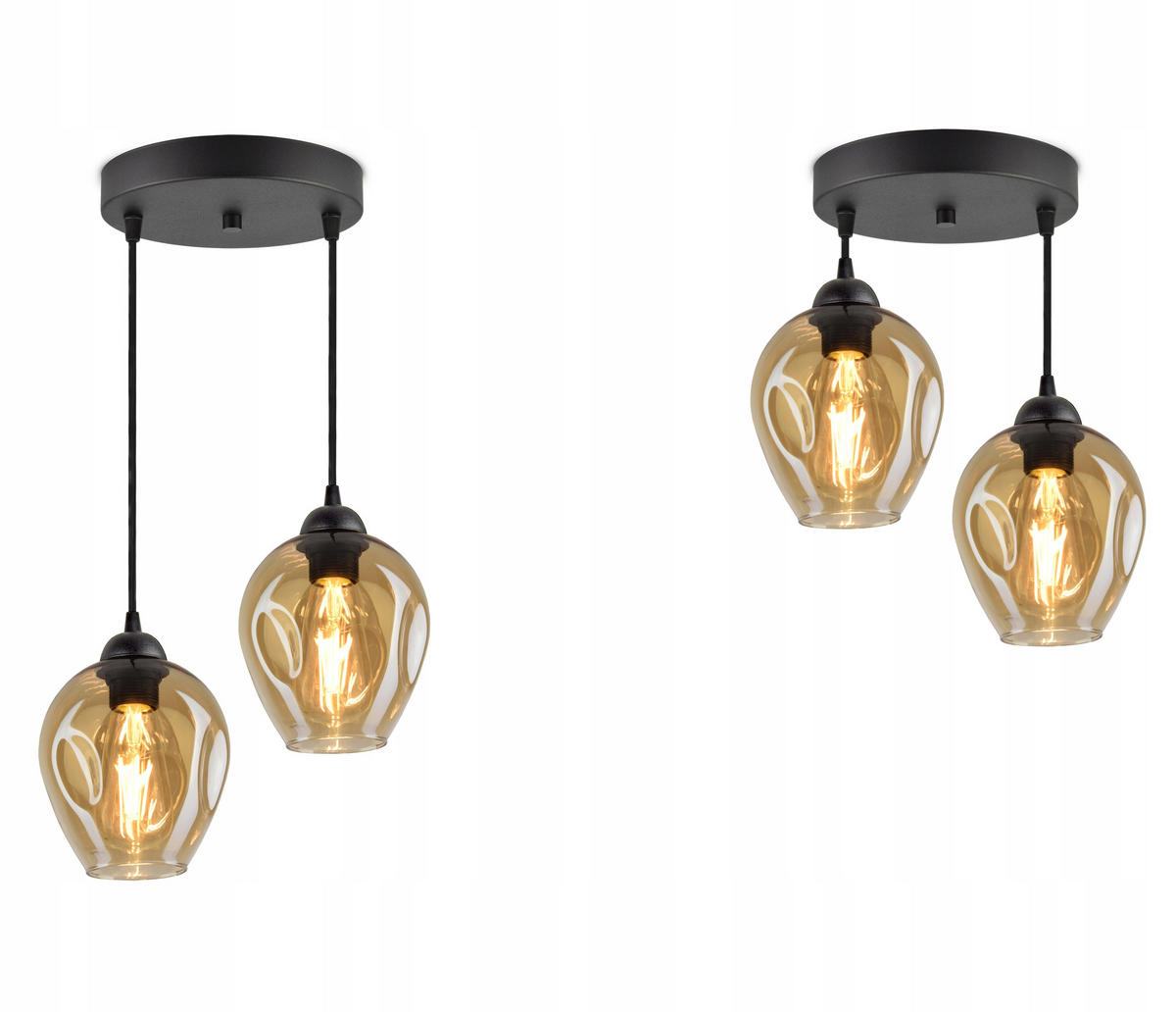 PENDELLEUCHTE Hegel - Transparent/Schwarz, Glas/Metall (30/30/80cm) - kiki design