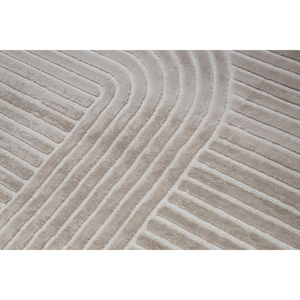 TEPPICH Rechteckig Beige Grafik 160x230 MAGNUS - Beige, Textil (160/230cm) - Miliboo