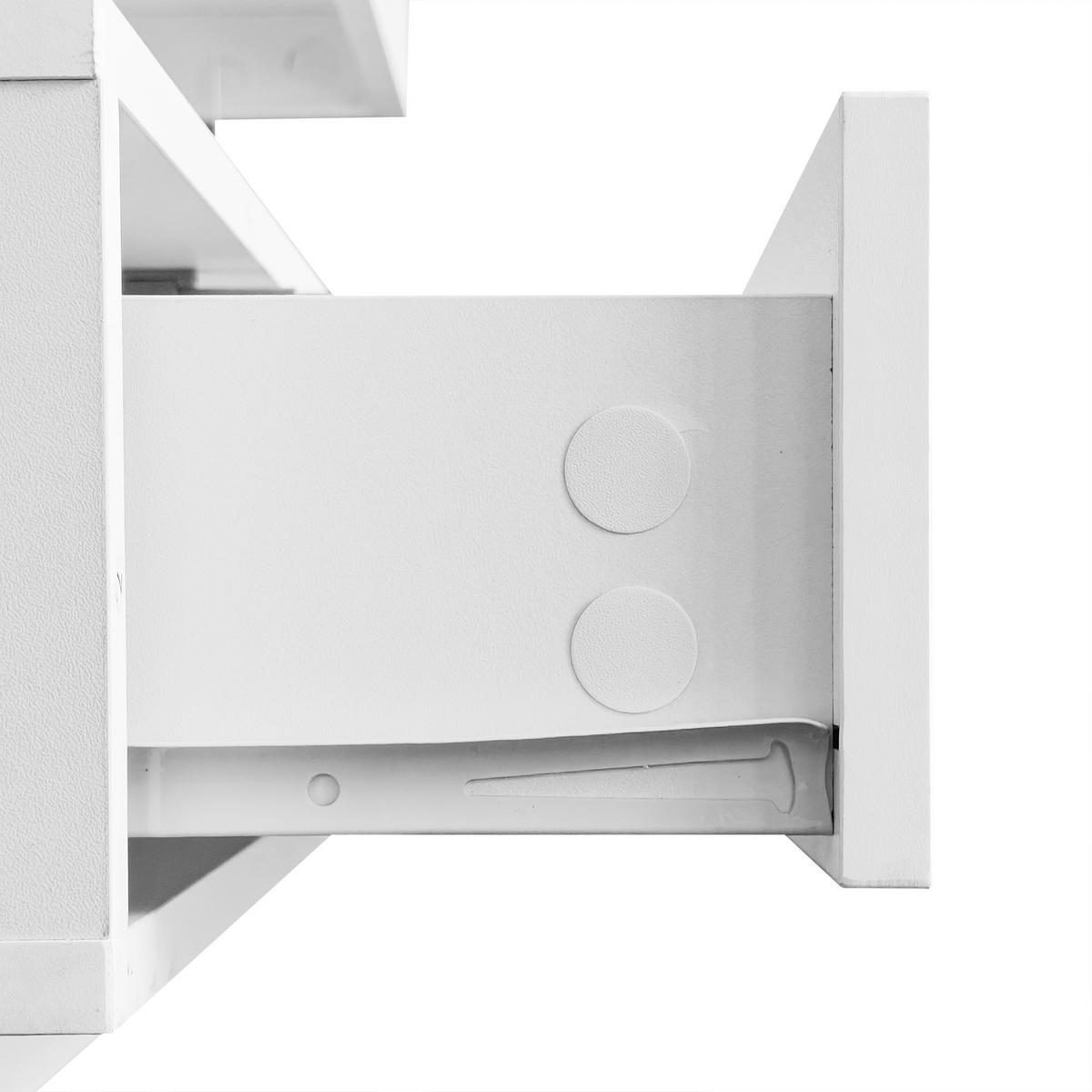 COUCHTISCH 95/50/42,5 cm weiß mit 4 Glasplatten und 2 Schubladen - Weiß, Holzwerkstoff (90/50/42.5cm) - OKWISH