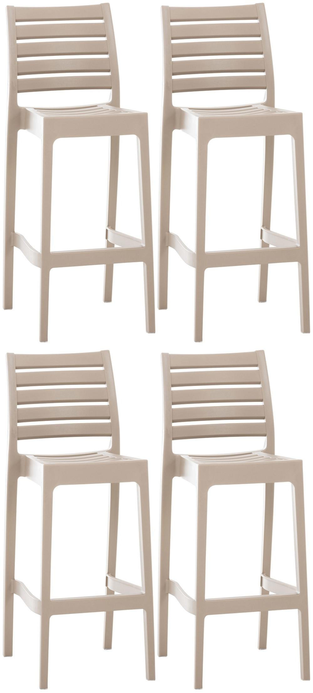 BARHOCKER 4er Set Kunststoff schlamm - Chromfarben/Schlammfarben, Kunststoff (45/105/51cm) - CLP