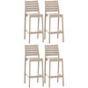 BARHOCKER 4er Set Kunststoff schlamm - Chromfarben/Schlammfarben, Kunststoff (45/105/51cm) - CLP