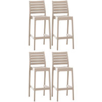 BARHOCKER 4er Set Kunststoff schlamm - Chromfarben/Schlammfarben, Kunststoff (45/105/51cm) - CLP