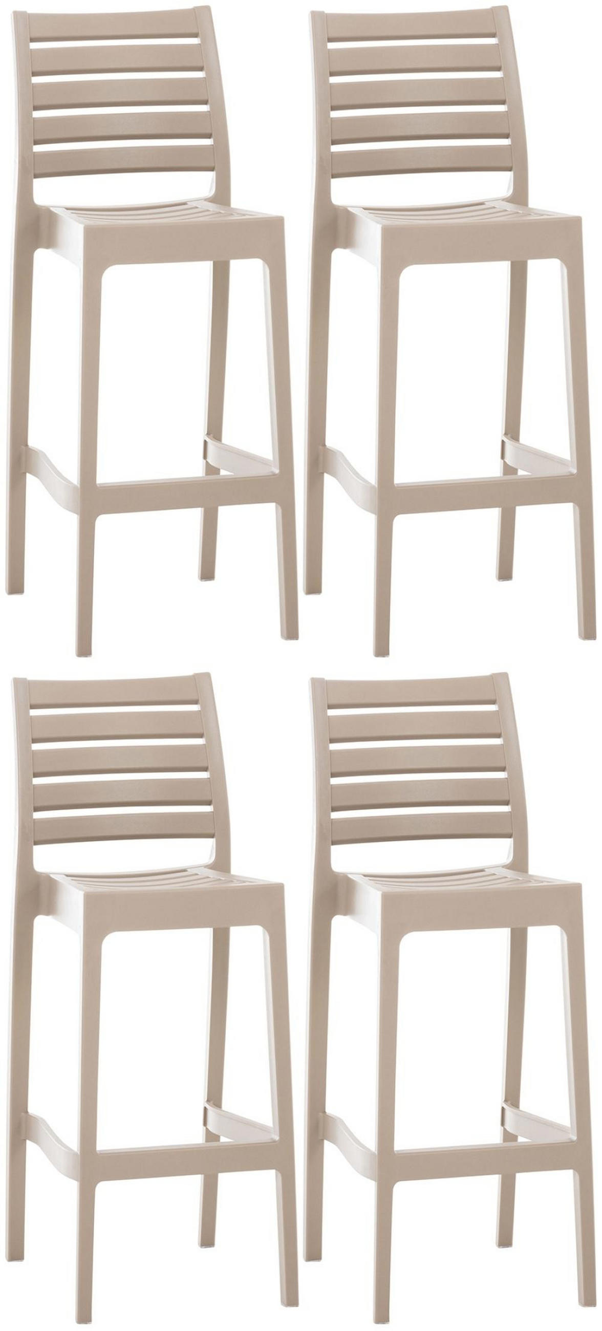 BARHOCKER 4er Set Kunststoff schlamm - Chromfarben/Schlammfarben, Kunststoff (45/105/51cm) - CLP