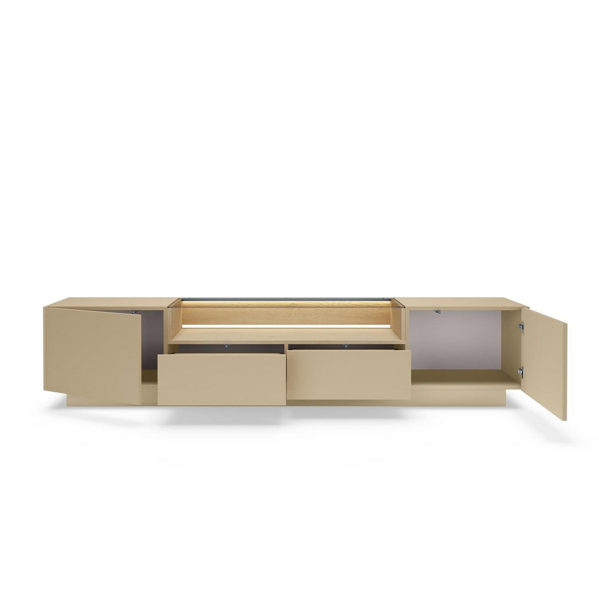 RTV-SCHRANK Kiro Braun, Lowboard mit LED - Braun, Holzwerkstoff (203/43/40cm) - Bettso