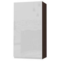 HÄNGESCHRANK Florence W4/50 Lava / RAL 9003 signalweiß HG 50 / 32,5 / 96cm - Türanschlag links - Dunkelgrau/Weiß Hochglanz, Holz/Holzwerkstoff (50/96/32.5cm) - Feldmann-Wohnen