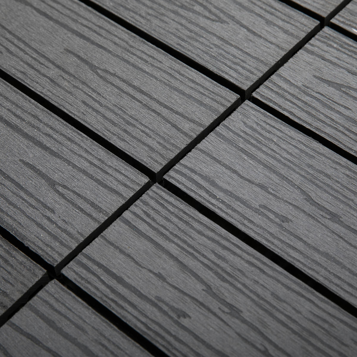 TERRASSENPLATTEN 11er-Set DE-13763 WPC mit Klicksystem Natur - Grau, Kunststoff (76.2/76.2/5.59cm) - ComfortXL