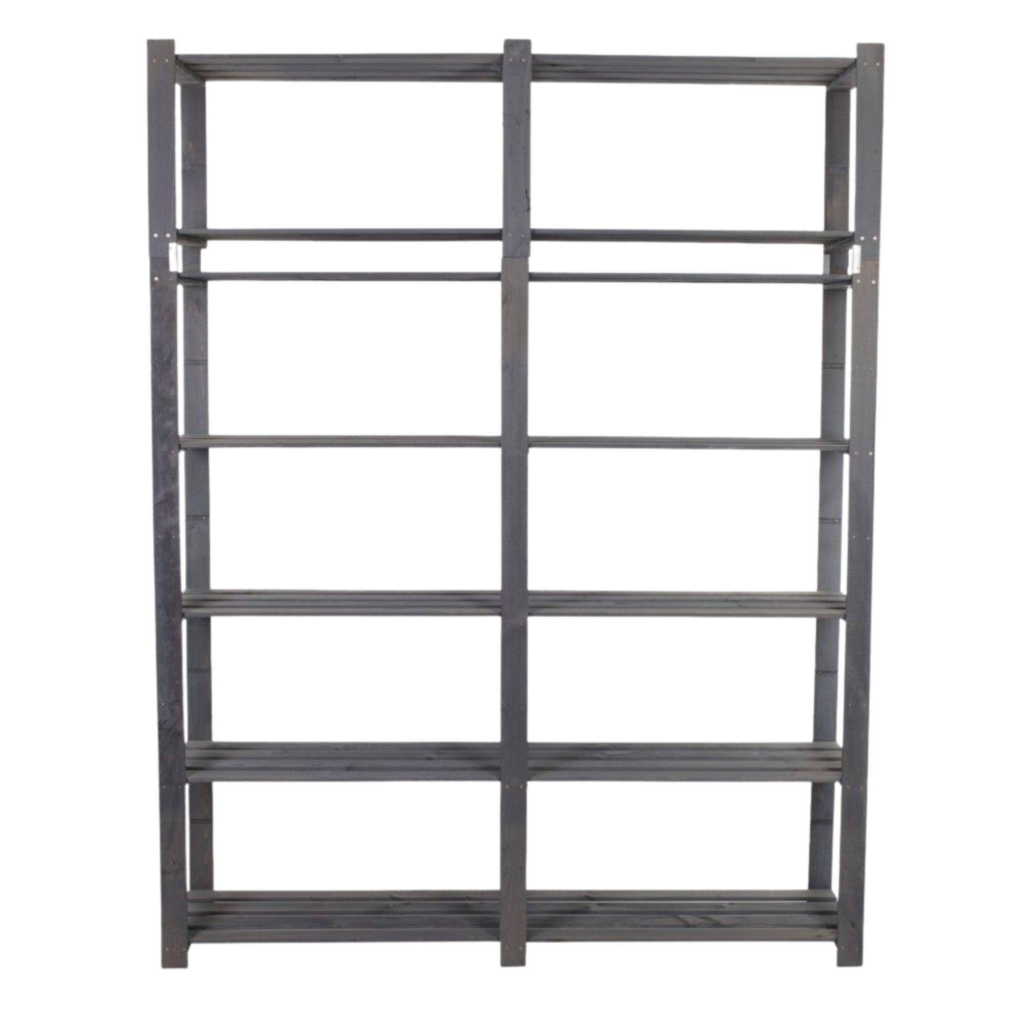 HOLZREGAL PINEPEAK 220x170x38cm 7 Fachboden 1,2cm dickes Kiefernholz Grau - Grau, Holz (170/220/38cm) - PROREGAL