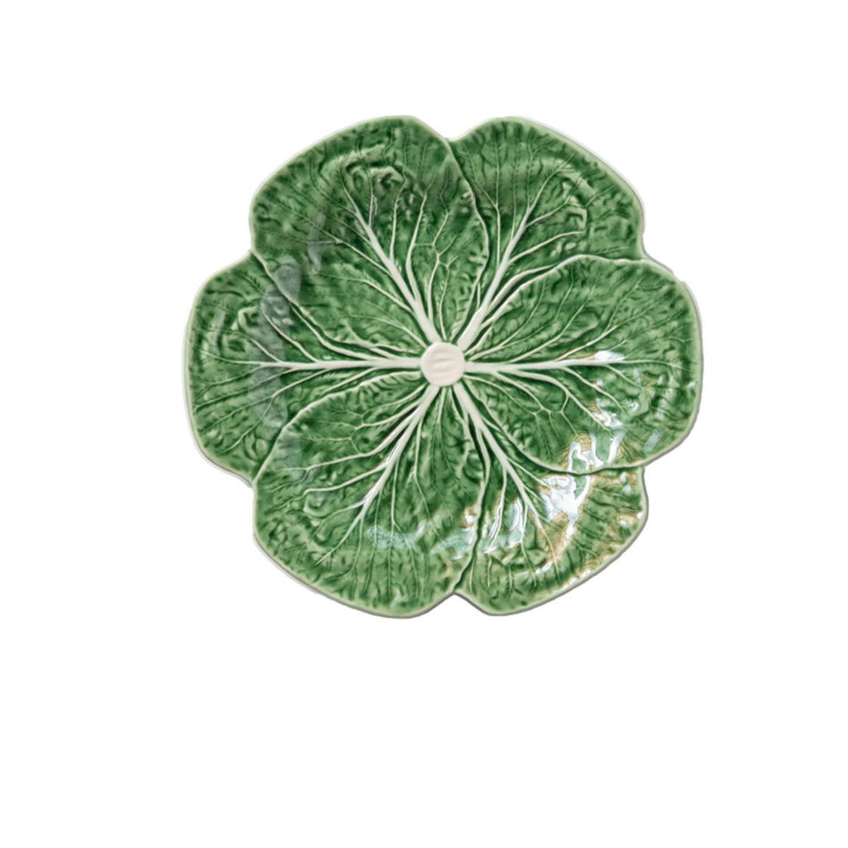 TAFELSERVICE 4-teilig Porzellan Grün Blattstruktur 33/26,8/21,7/16,5 cm - Grün, Keramik (33/2/33cm) - Quality Elegance