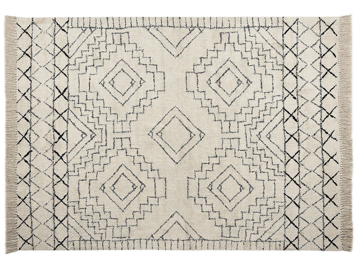 KURZFLOR-TEPPICH Zeyne 230/160 cm - Beige, Textil (160/230cm) - Beliani