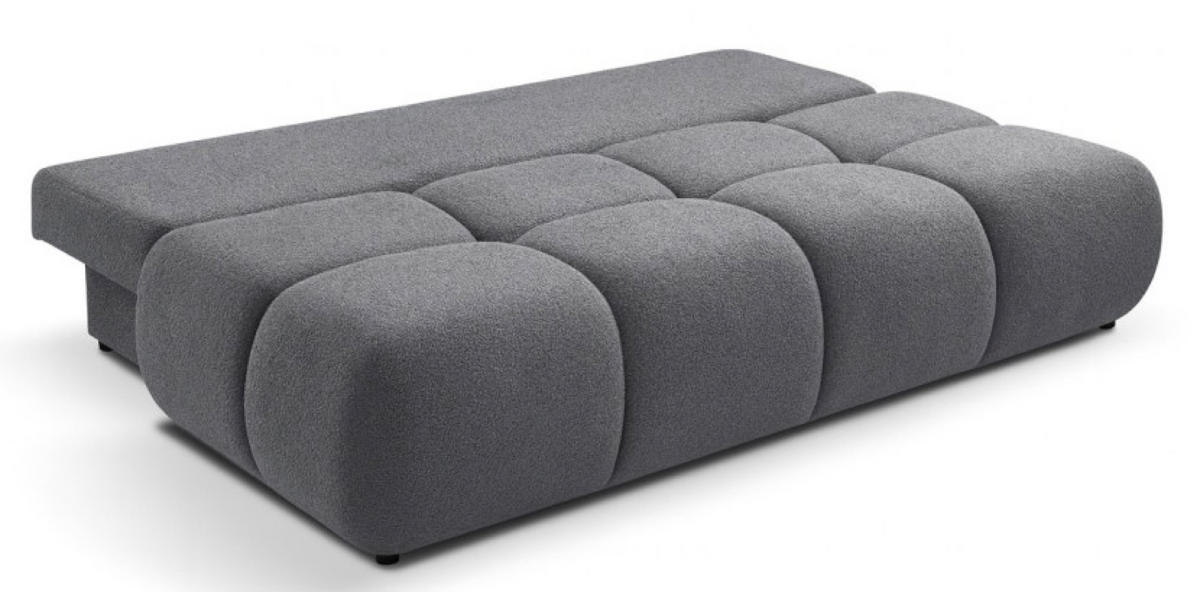 SOFA Grau MILA Ausziehbar Ohne Armlehnen Bouclé - Grau, Textil (214/89/104cm) - Sepro Meble
