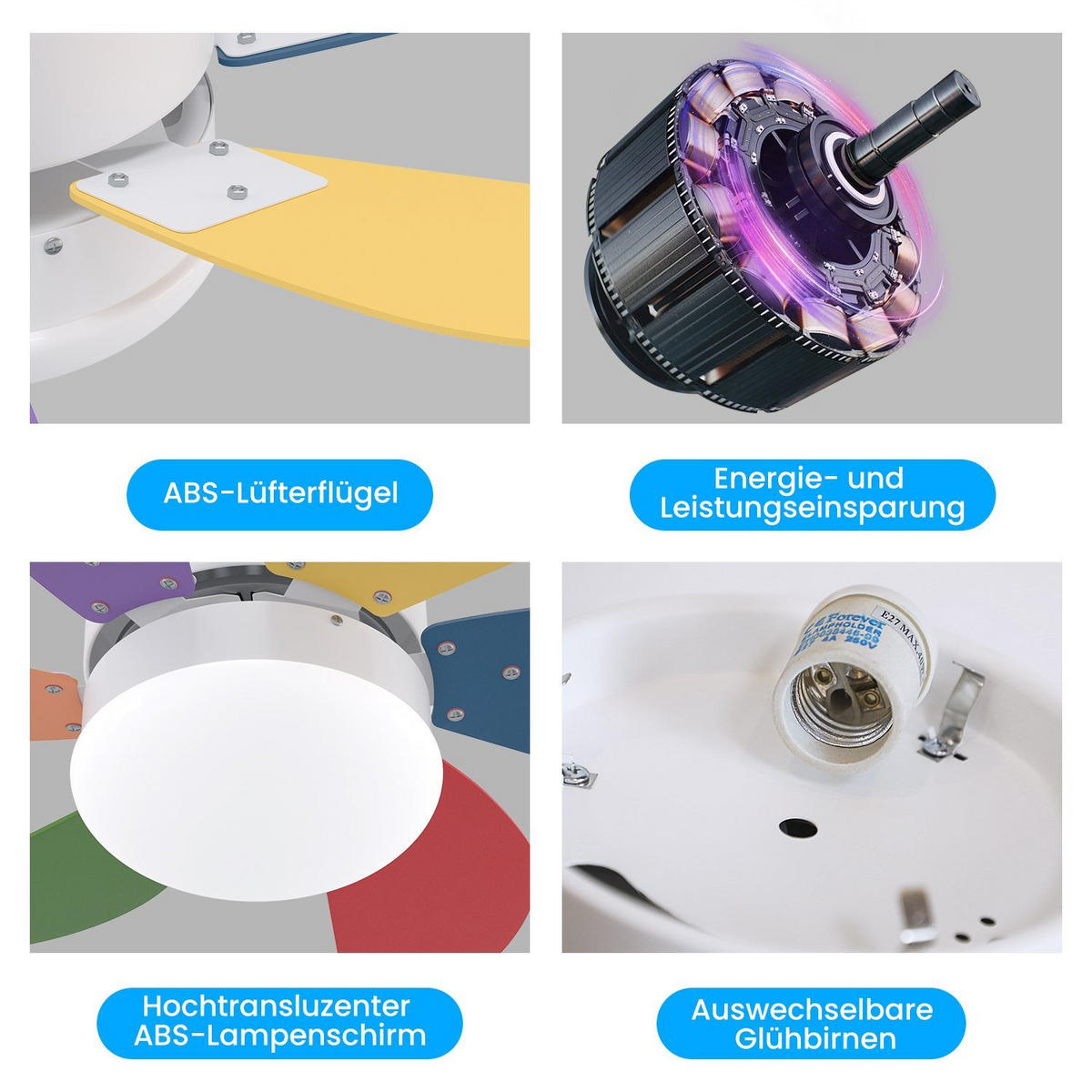 DECKENVENTILATOR Emmen II 75/75/43cm - Multicolor, Metall (75/75/43cm) - Nettlife