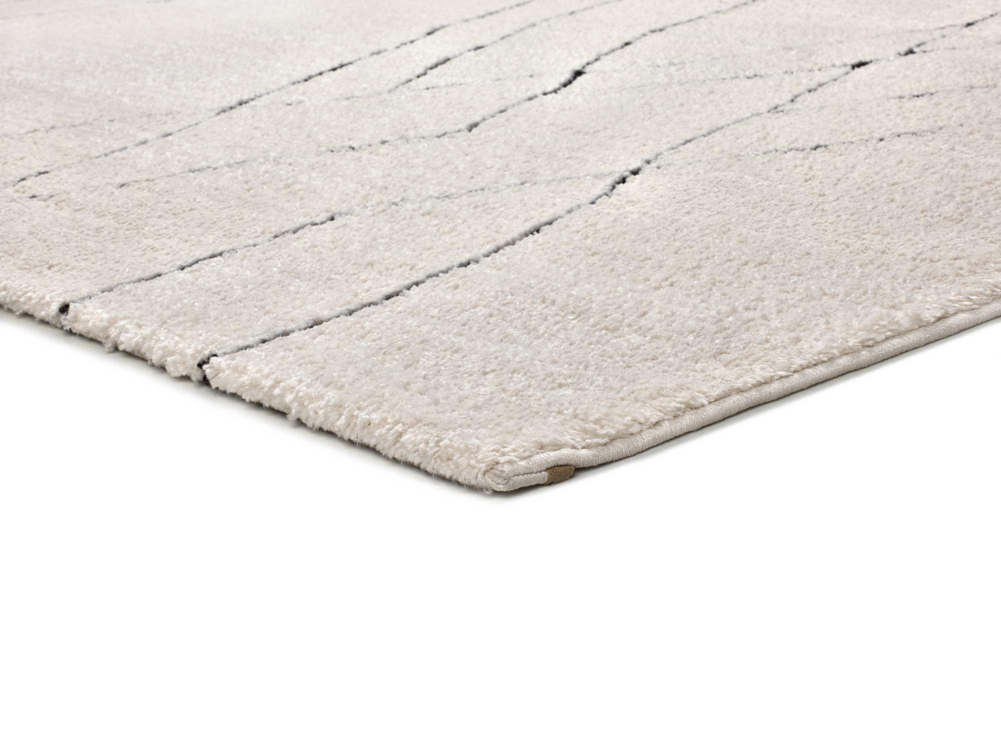 WEBTEPPICH weiß und schwarz Turin 120/170 cm - Schwarz/Weiß, Naturmaterialien/Textil (120/170cm) - Atticgo