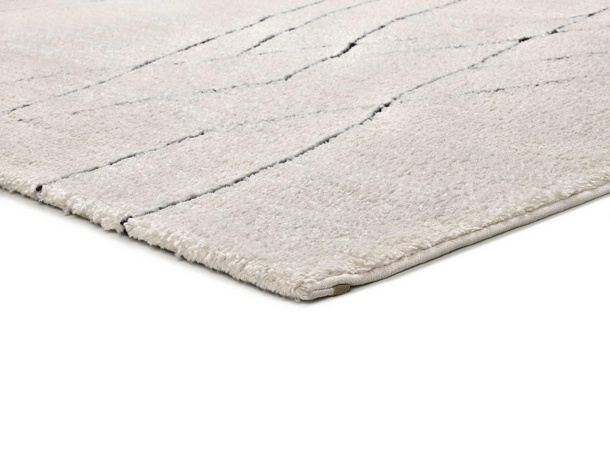 WEBTEPPICH weiß und schwarz Turin 120/170 cm - Schwarz/Weiß, Naturmaterialien/Textil (120/170cm) - Atticgo