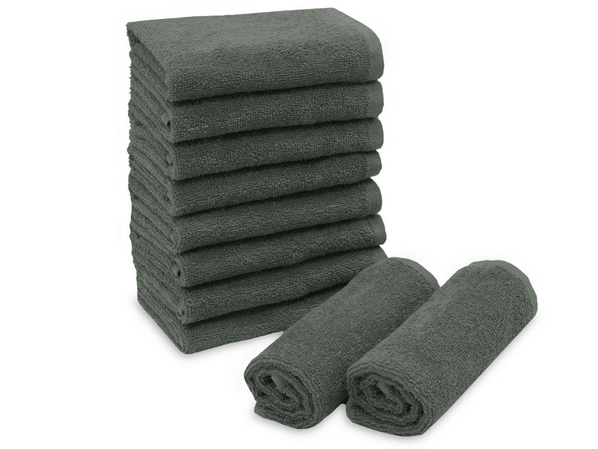 SEIFTÜCHER, 10er-Set, 30x30 cm, 100% Baumwolle, Grau - Anthrazit, Textil (30/30cm) - Zollner