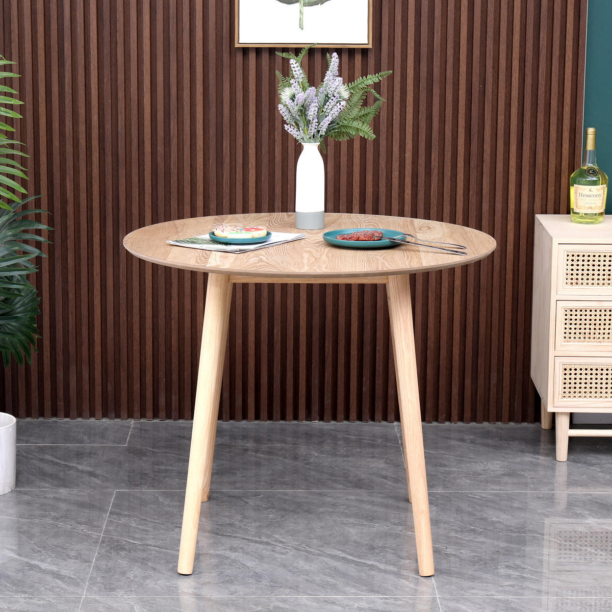 ESSTISCH Rund Braun 90 x 90 x 75 (cm) - Braun, Holz (90/90/75cm) - Nordlys
