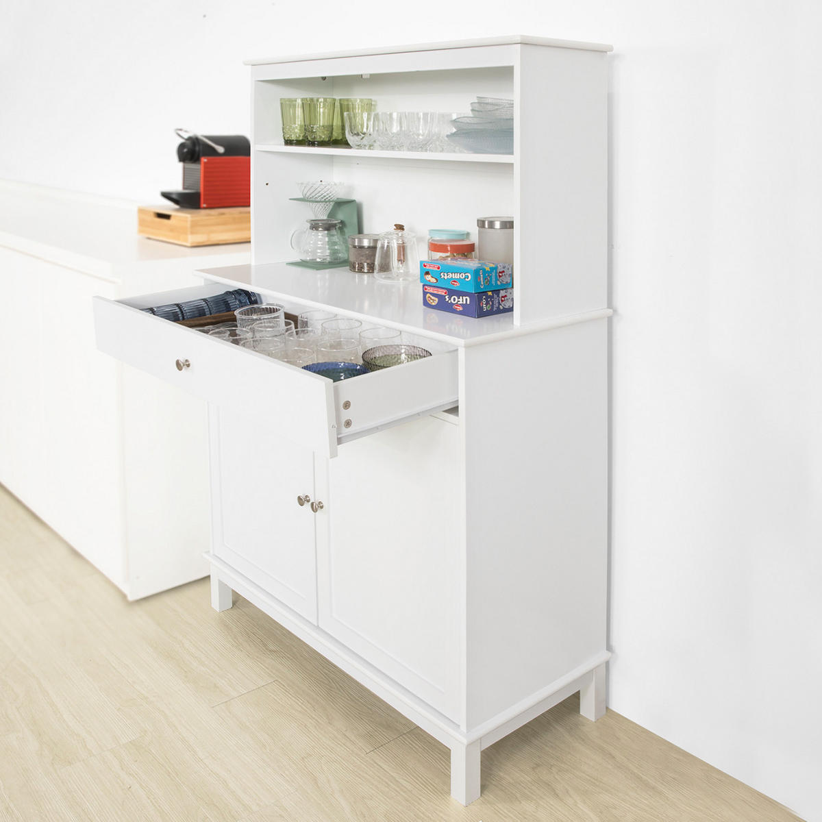 KÜCHENSCHRANK Weiß - Weiß, Holzwerkstoff (90/148/40cm) - SoBuy