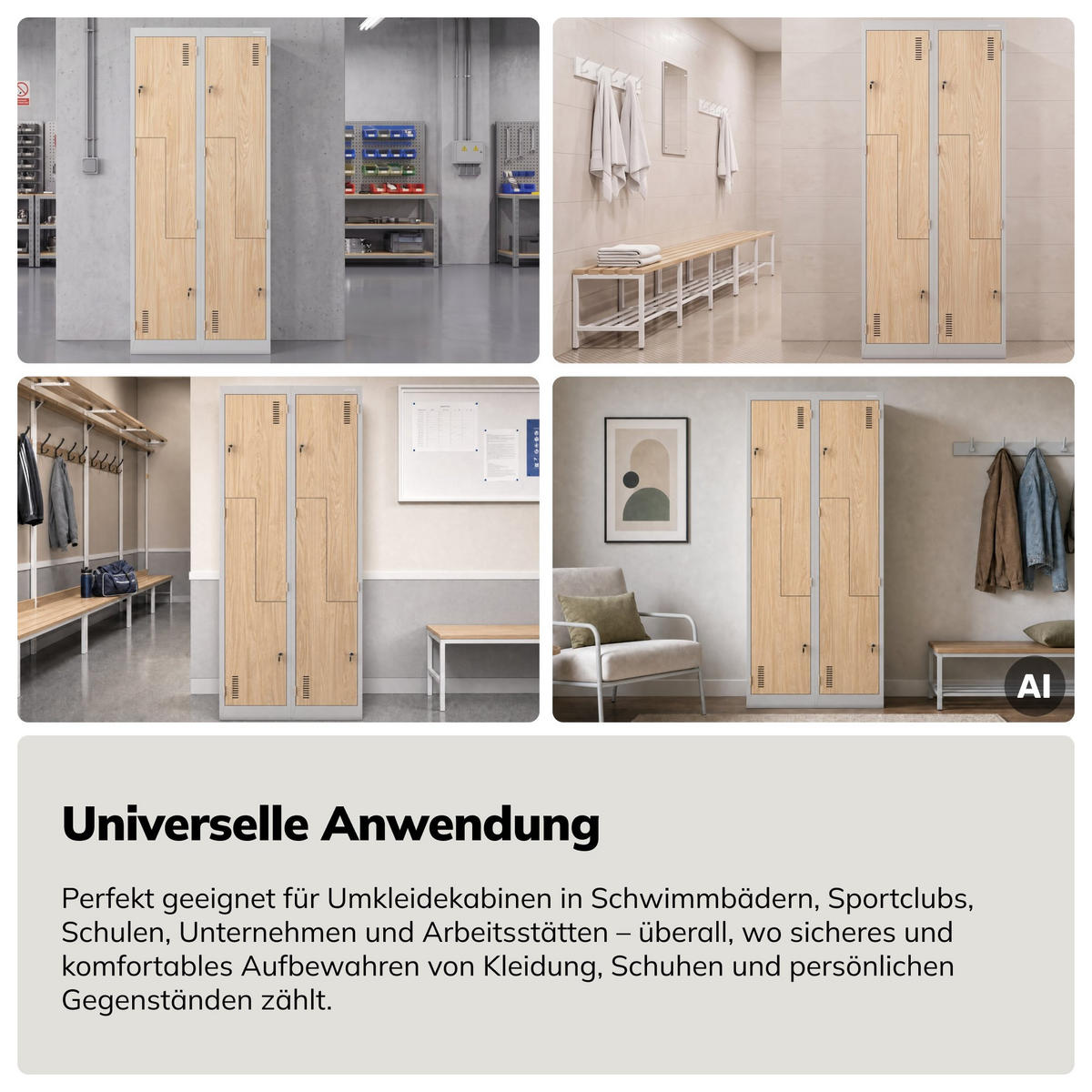 KLEIDERSCHRANK Typ L JULIA 185x80x45 cm - Grau/Sonoma Eiche, Metall (80/185/45cm) - Jan Nowak