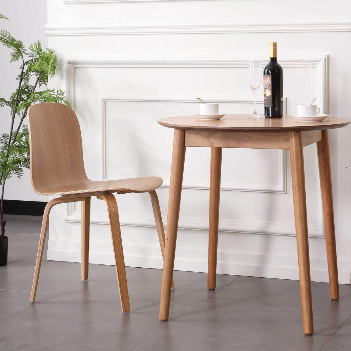 STÜHLE 2-tlg., Holzfarbe - Braun, Holz (46/80/54cm) - Oviala