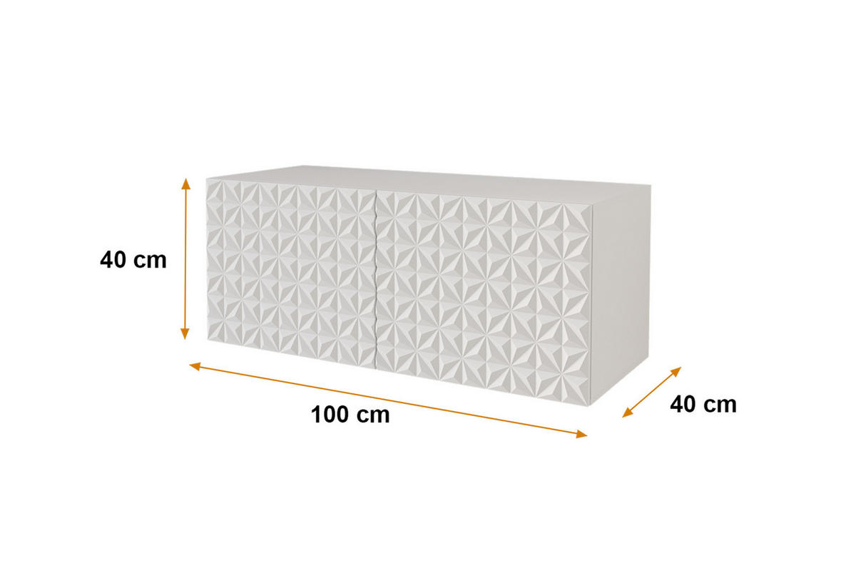 LOWBOARD VIRA-W 100x40x40 cm - Weiß - Weiß, Holzwerkstoff (100/40/40cm) - ALTDECOR