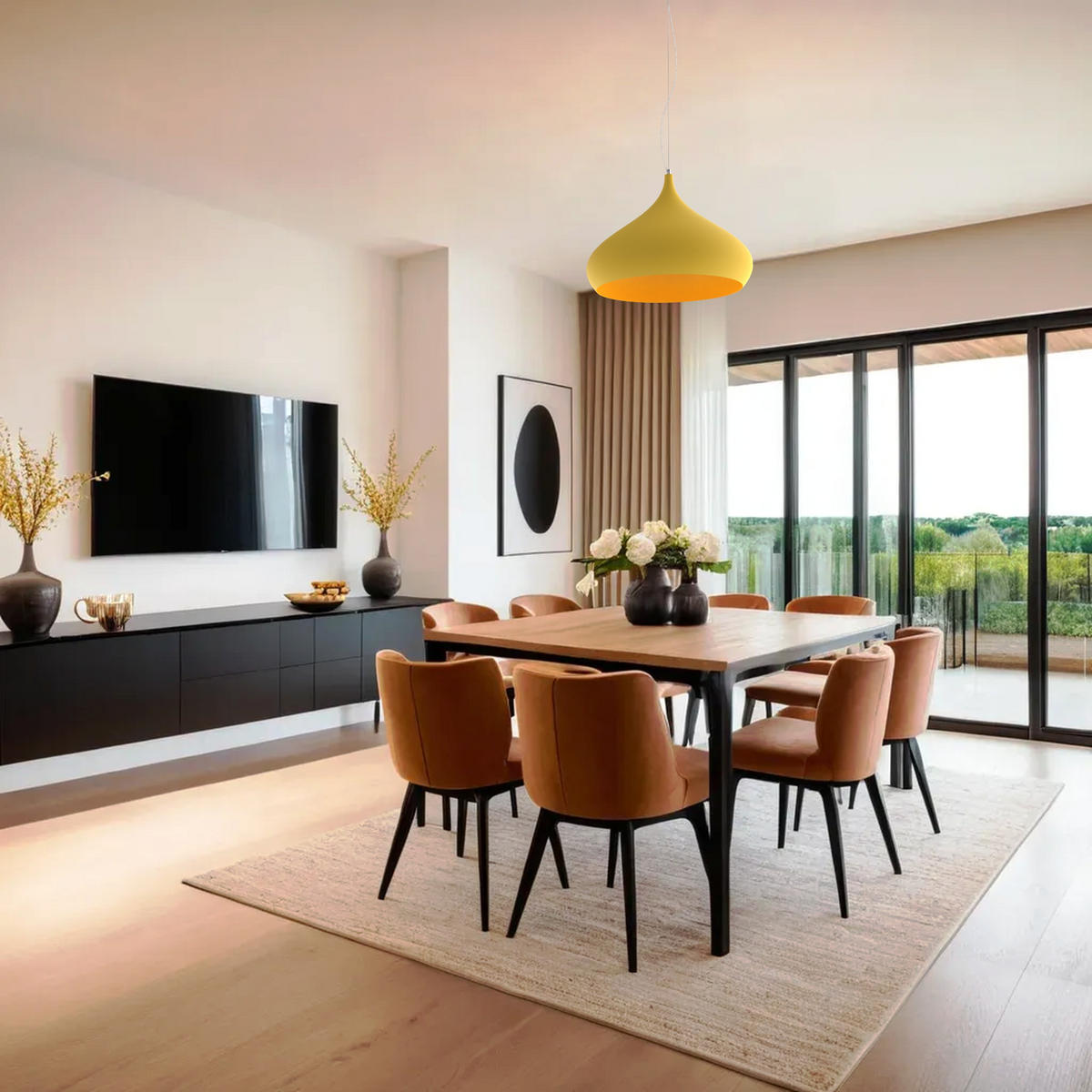 HÄNGELEUCHTE - Gelb, Metall (60/60/55cm) - Lumicom