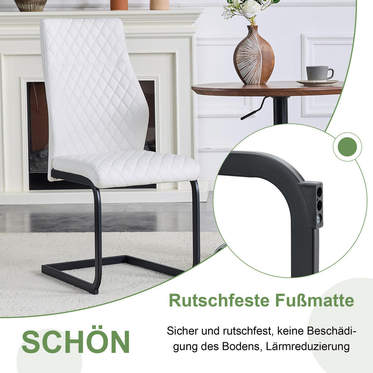 TISCHGRUPPE 3-tlg 107cm Runder Esstisch mit Stauraum und 2 Stühlen - Weiß, Holzwerkstoff/Metall (68/25/83.5cm) - Raelunyi
