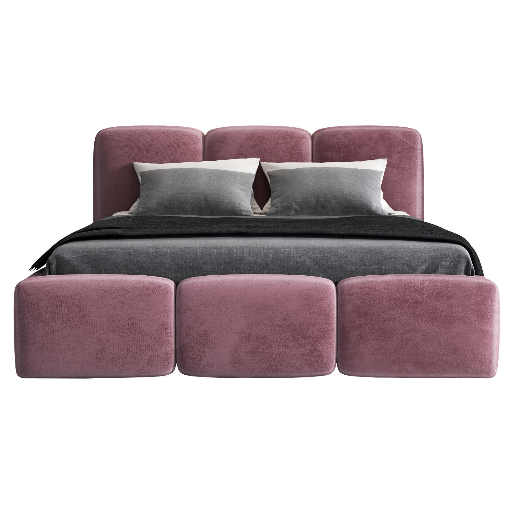 POLSTERBETT STAR 160x200 Rosa - Rosa, Textil (160/200cm) - A&J MöbelLand