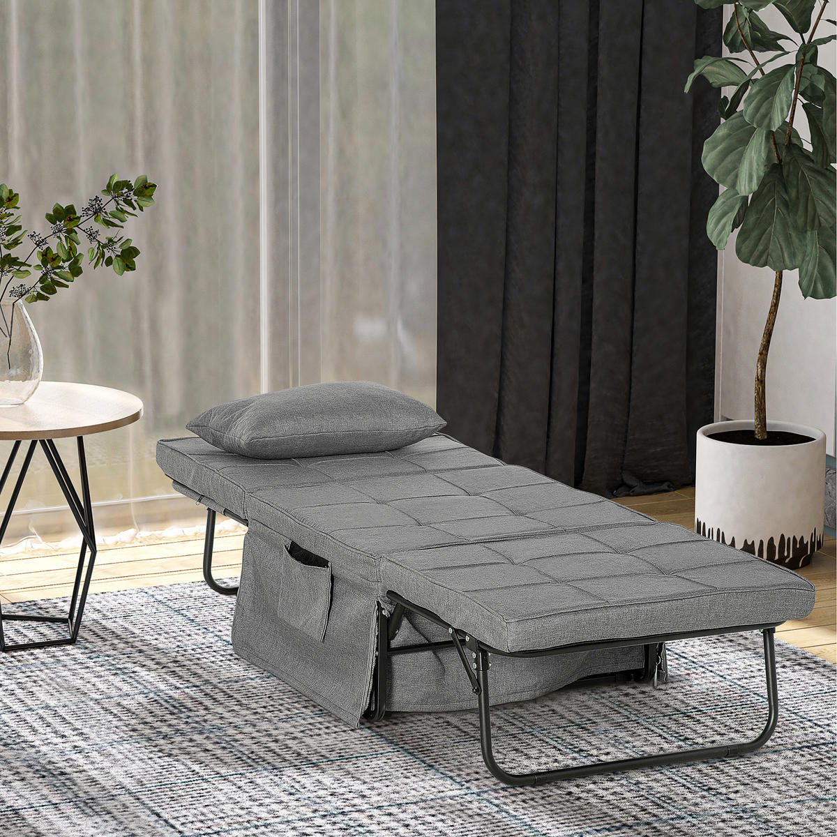 KLAPPBETT - Grau, Metall - HOMCOM