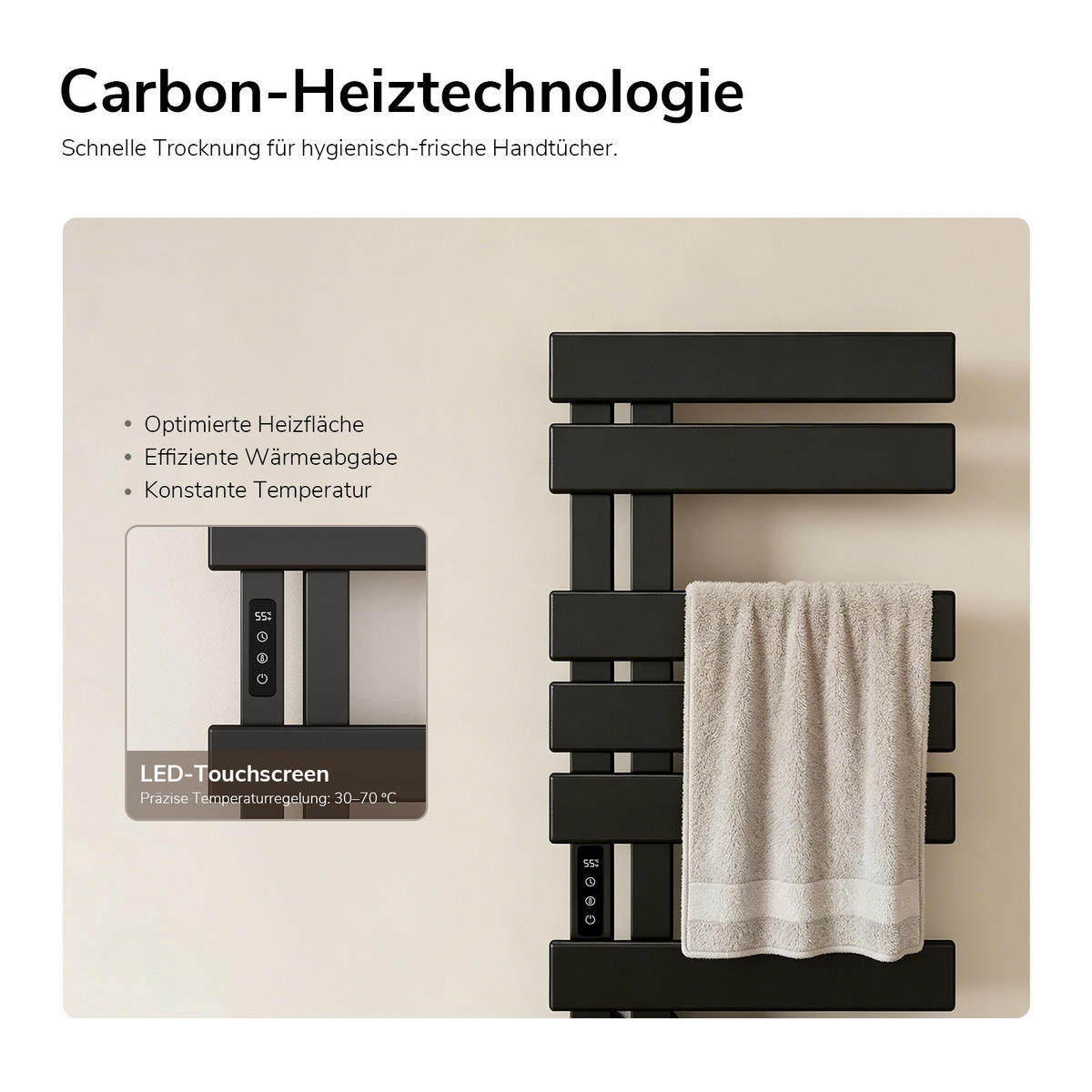 RADIJATOR Električni WiFi termostat Crni - crna, metal (40/85/11cm) - EMKE