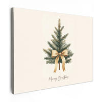 LEINWANDBILD Weihnachtsbaum - Weihnachten - Frohe Weihnachten - Beige Wandbilder 80x60 cm - Sandfarben, Textil (80/60cm) - MuchoWow