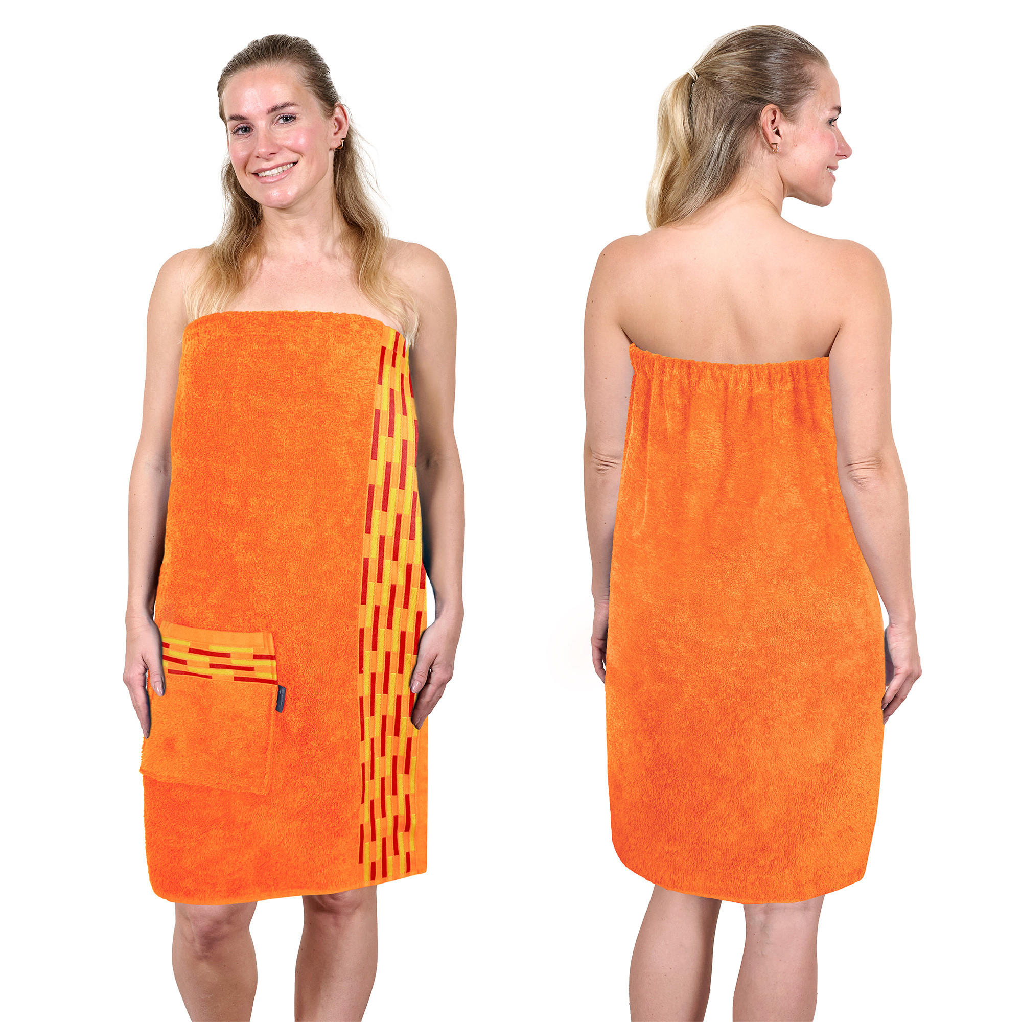 SAUNAKILT Dame Lugano Orange - Orange, Textil (150/75cm) - Lashuma