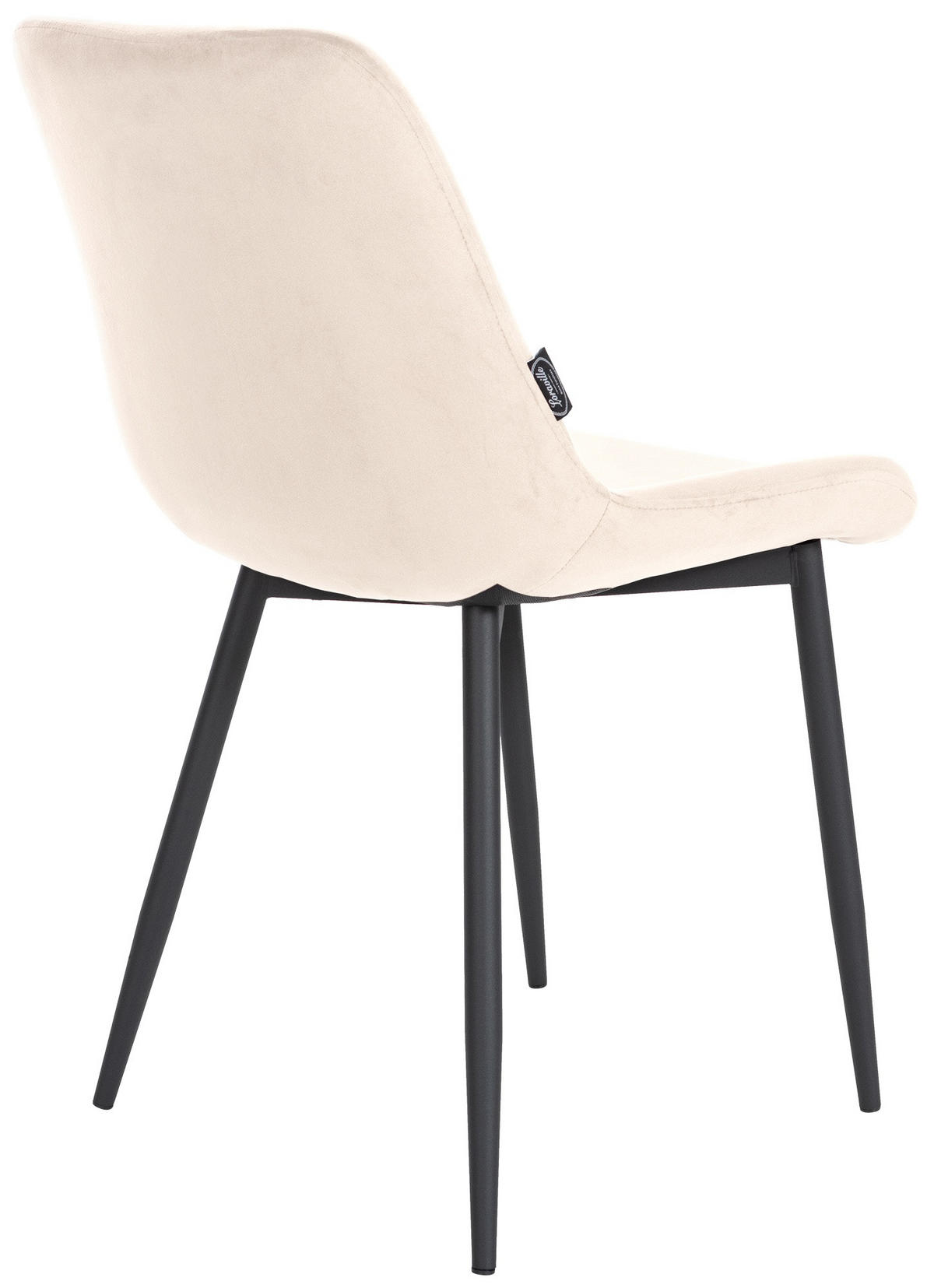 STUHL Samt creme - Creme/Schwarz, Textil/Metall (51/80/60cm) - CLP
