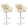 BARHOCKER 2er Set Lederlook Creme - Creme/Weiß, Textil/Metall (64/88/45cm) - CLP