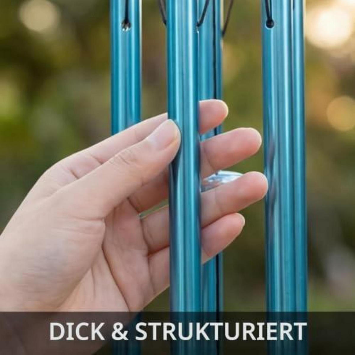WINDSPIEL Seepferdchen Glas Blau 89 cm - Multicolor, Glas (85.5/11.5/3cm)