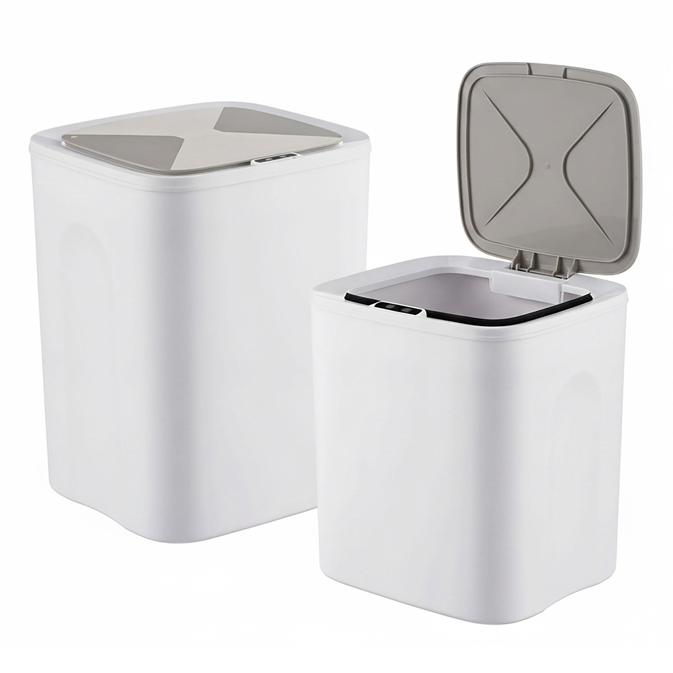 Relaxdays KOŠ Krémový se senzorem 2-ks-Set 16 l