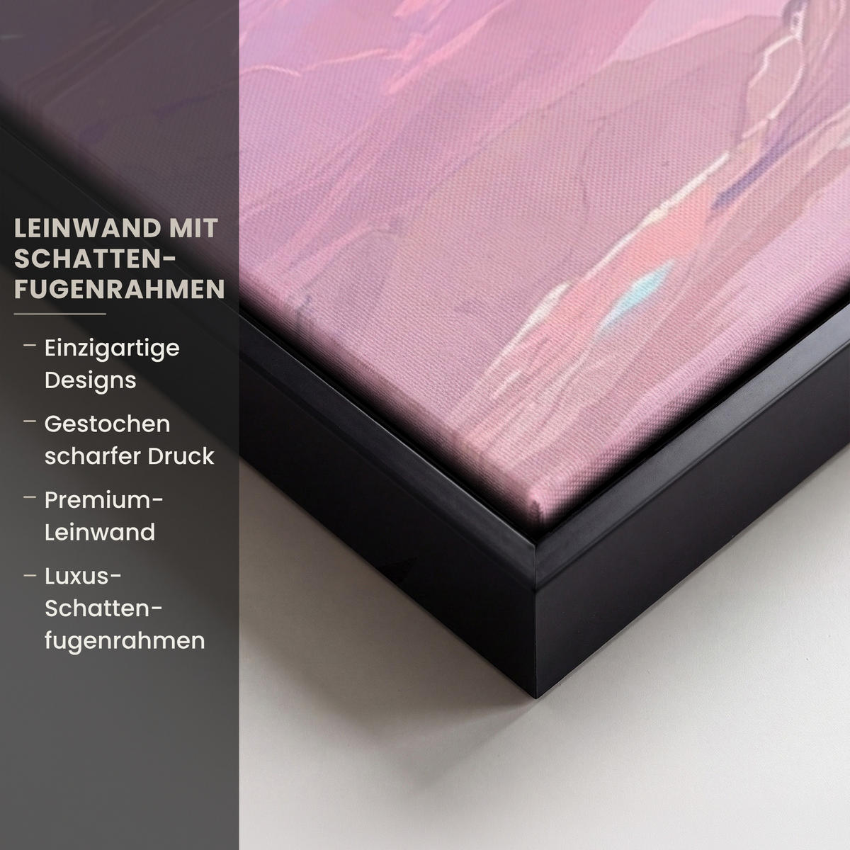 LEINWAND Bilder mit Rahmen - Berggipfel - Wolken - Verträumt - 60x90 - Hellrosa, Textil (60/90cm) - MuchoWow