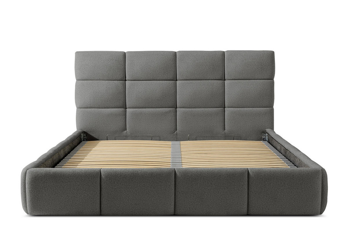 POLSTERBETT ALTOS Bouclé, dunkelgrau - Dunkelgrau, Holz/Holzwerkstoff (180/200cm) - KONSIMO®