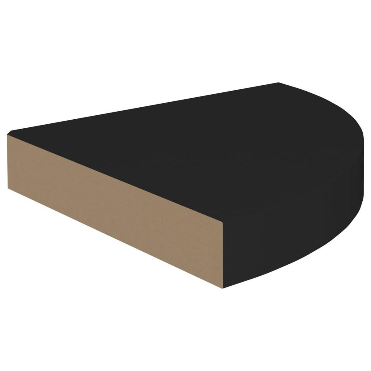 ECK-SCHWEBEREGAL Schwarz 25x25x3,8 cm MDF - Schwarz, Holzwerkstoff (25/3.8/25cm) - furnicato
