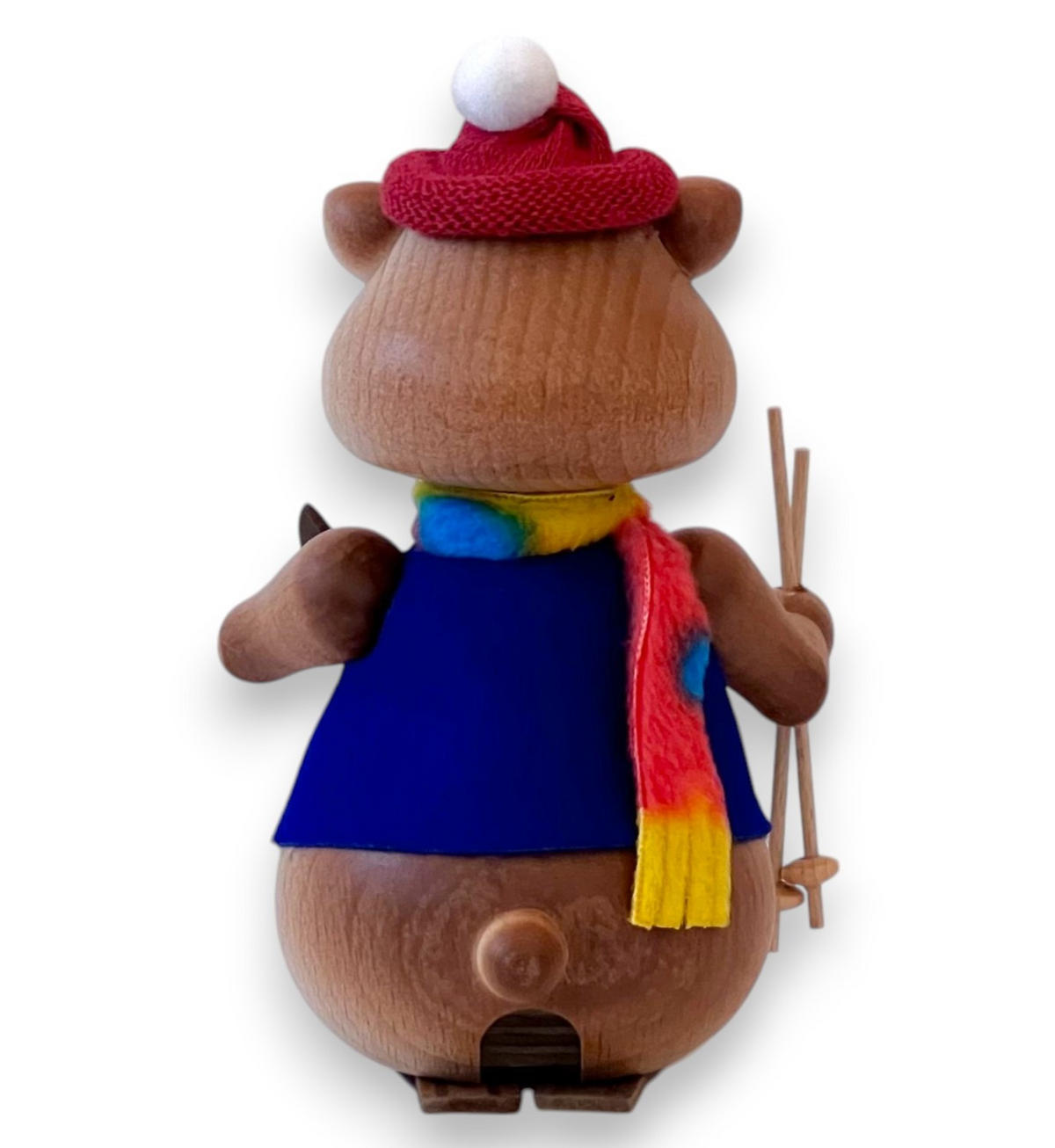 RAUCHFIGUR Hamster Skiunfall 13 cm - Multicolor, Holz (8/13/0.1cm)