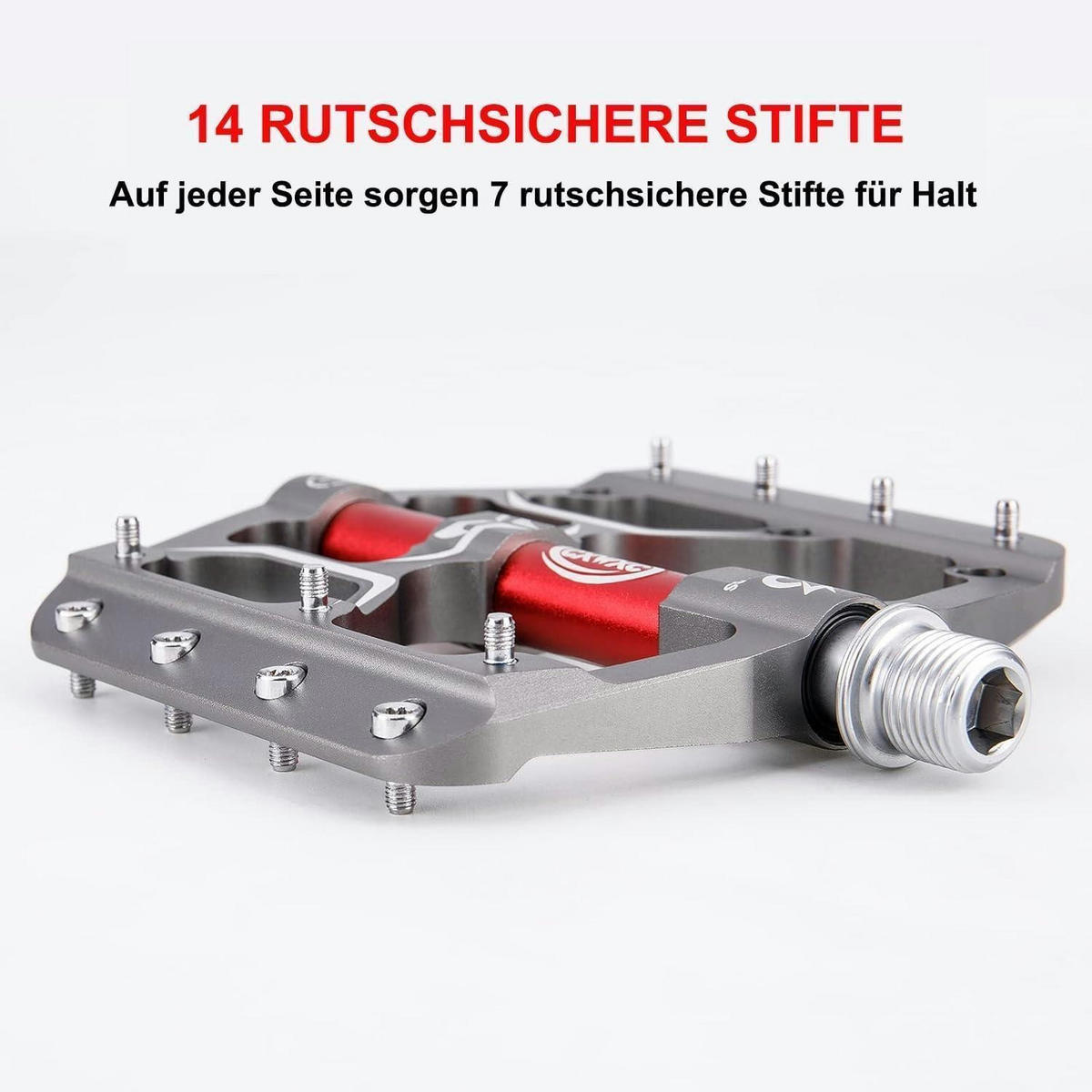 RENNRAD-/MOUNTAINBIKE-PEDALE Aluminiumlegierung 3 Lager Titanfarbe - Grau, Metall (10.5/1.5/10.5cm)