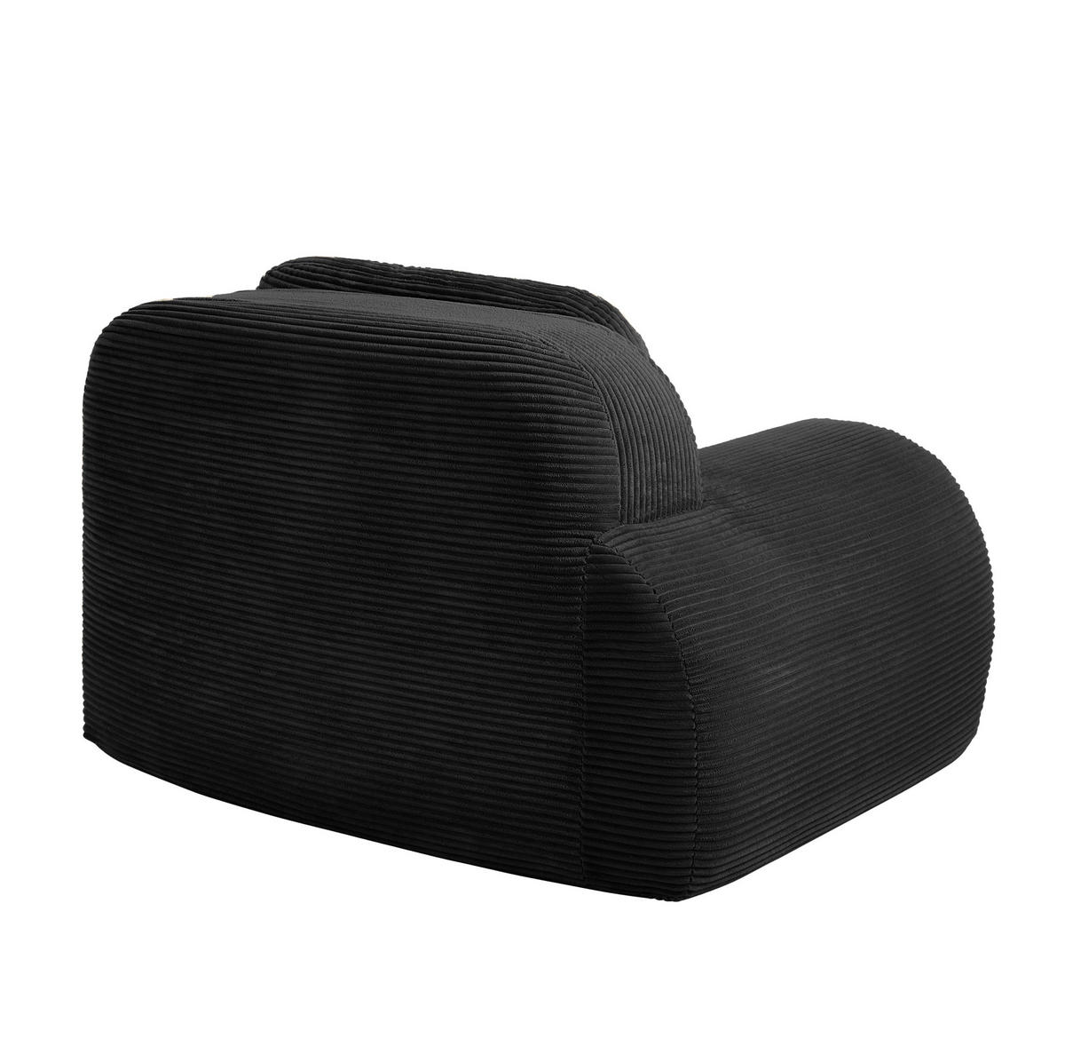 ECKSOFA 104/103/75 cm schwarz aus Cord modular und montagefrei - Schwarz, Textil (103/104cm) - OKWISH