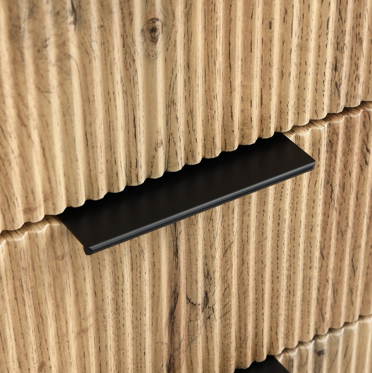 KOMMODE aus MDF 120x39,5x80cm in Natur mit Schubladen - Naturfarben, Holzwerkstoff (120/80/39.5cm) - Modfu