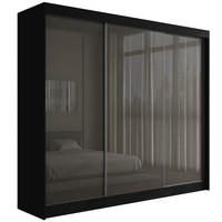 KLEIDERSCHRANK PEKA - 250 cm - Schwarz|Grau - Schwarz/Grau, Holzwerkstoff (250/215/61cm) - ALTDECOR