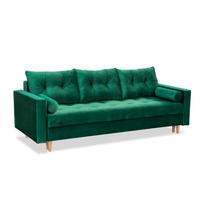 SCHLAFSOFA Brandi, Sofa mit Schlaffunktion und Bettkasten, Farbe: Grün, Veloursstoff - Grün, Textil (229/90/90cm) - Sepro Meble