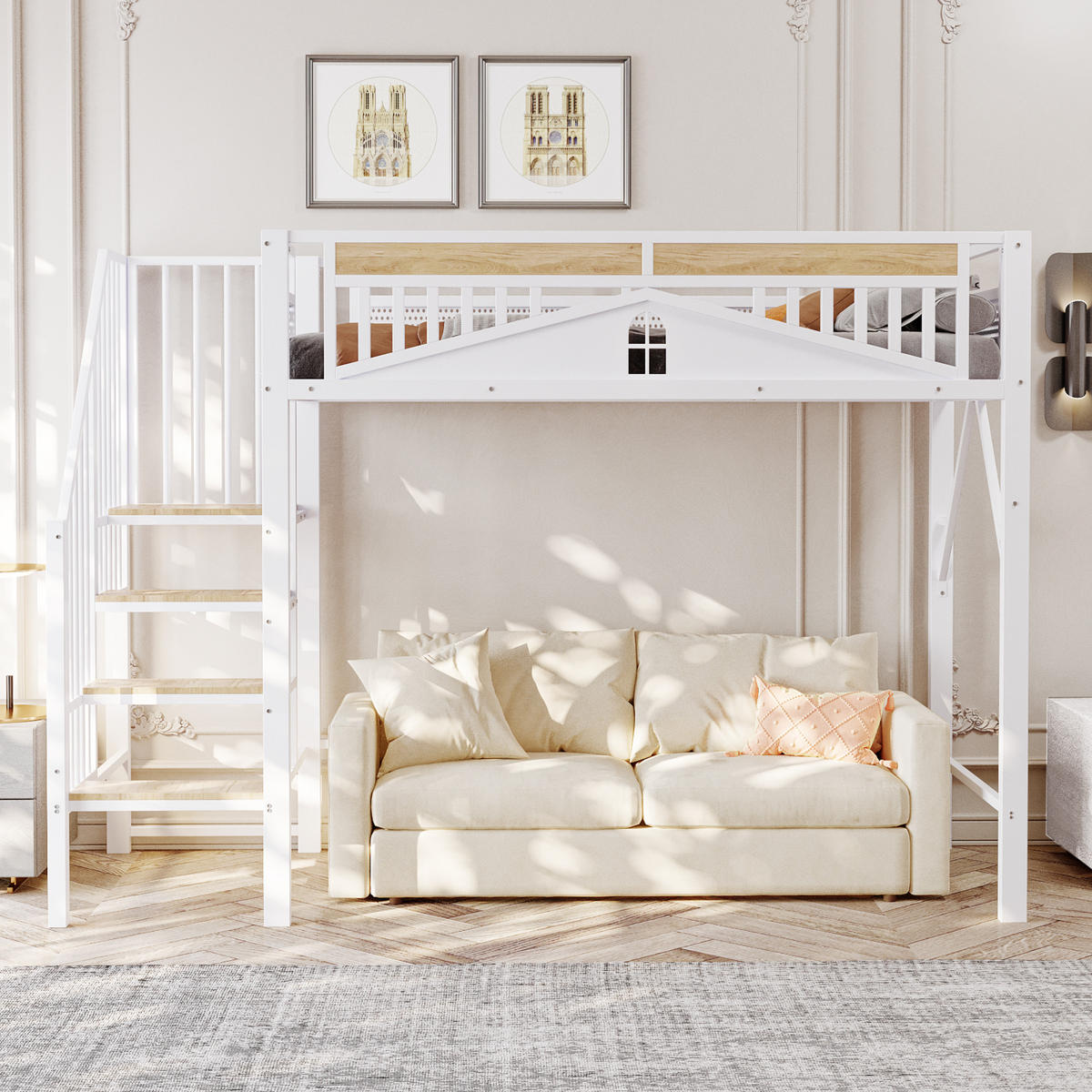 HOCHBETT 90x200 cm Metall Fenster weiß - Weiß, Metall (90/200cm) - LEBENLANG