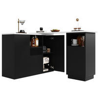 BARTISCH drehbar mit Stauraum 210 x 30 x 100,9 cm Schwarz - Schwarz, Holz (30/100.9/210cm) - Beauniv