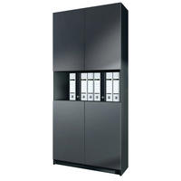 AKTENSCHRANK Elona M2, Büroschrank mit Soft-Close & Push-to-Open, Schwarz/Anthrazit matt (82 x 184 x 37 cm) - Anthrazit, Holzwerkstoff (82/184/37cm) - InnoFurn