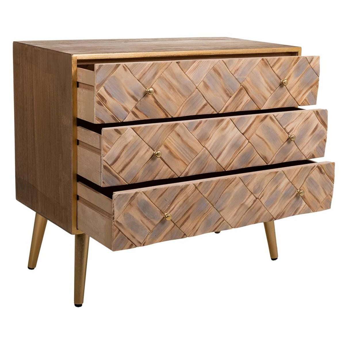 KOMMODE aus Holz 73x36x65 cm - Braun, Holz (73/65/36cm) - Wanderlust