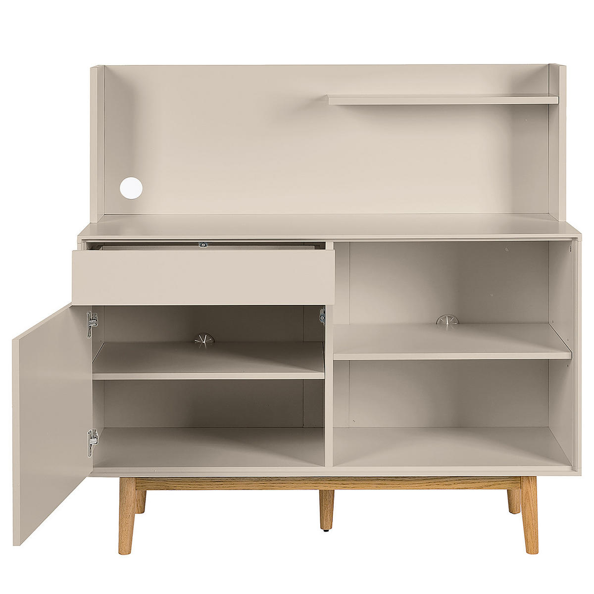 KÜCHENSCHRANK - Holzwerkstoff / Teilmassivholz - Taupe, Holz/Holzwerkstoff (120/45/119cm) - home24
