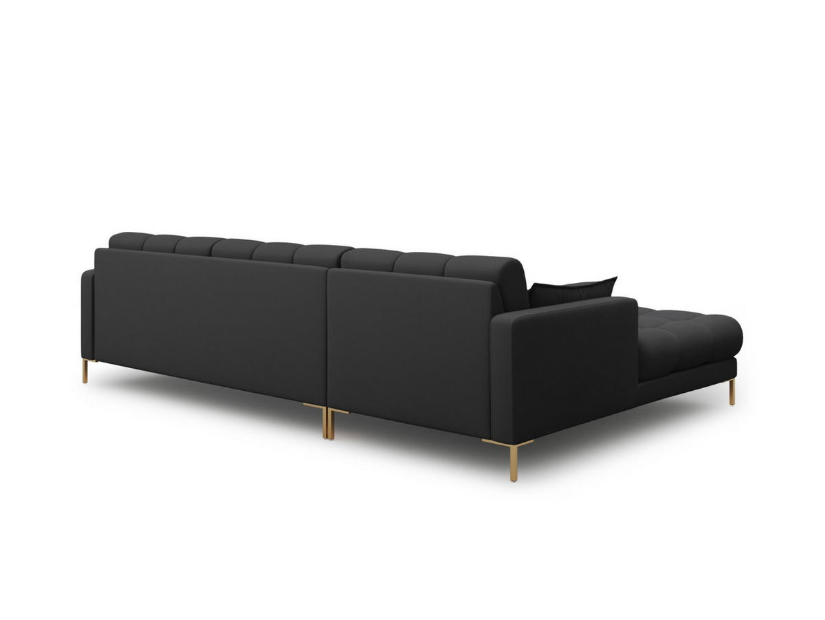 ECKSOFA links Mamaia aus strukturiertem Stoff dunkelgrau 5 Sitzplätze - Dunkelgrau, Textil (185/293cm) - Micadoni